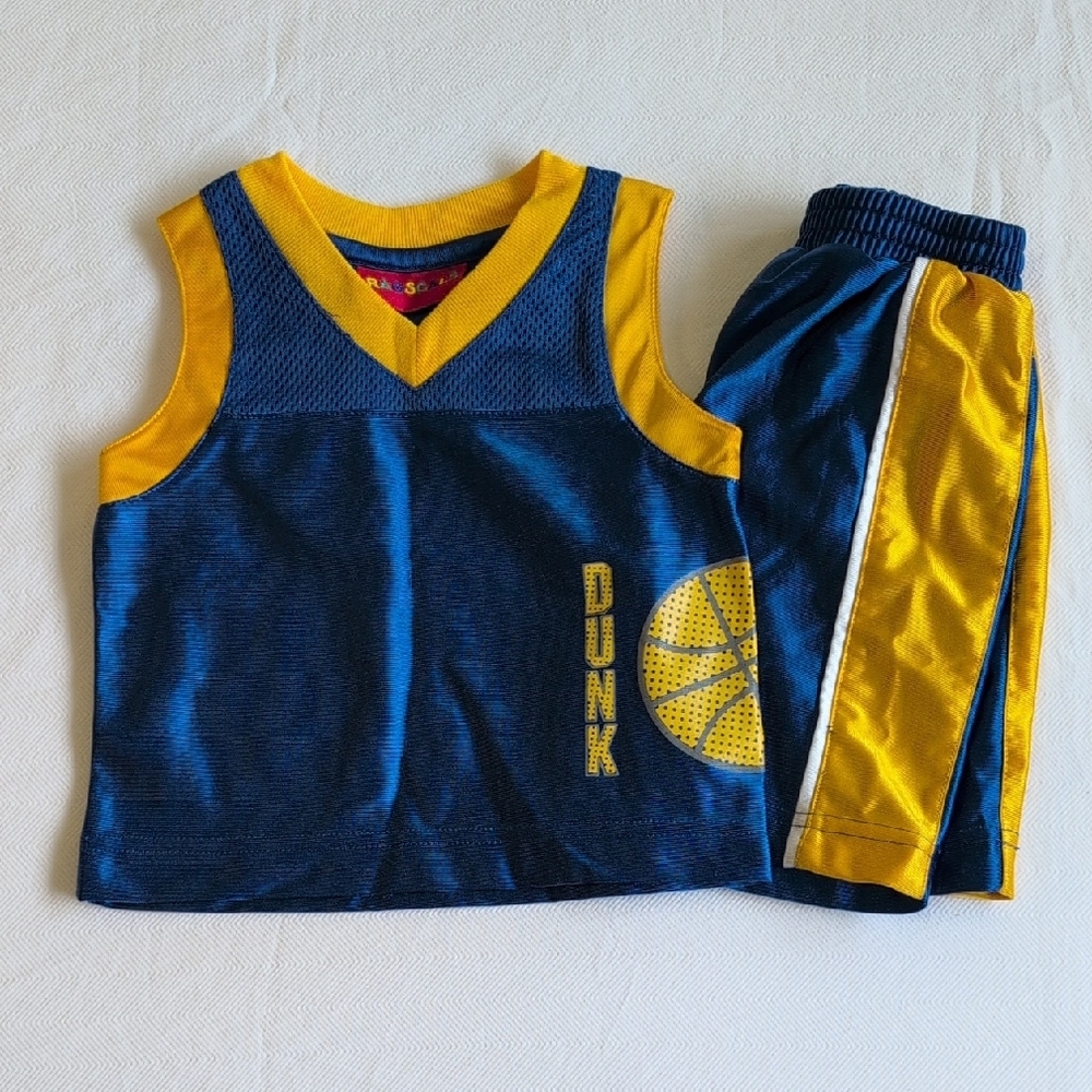 vintage 90s ragscals basketball jersey & shorts sportswear matching set 12M